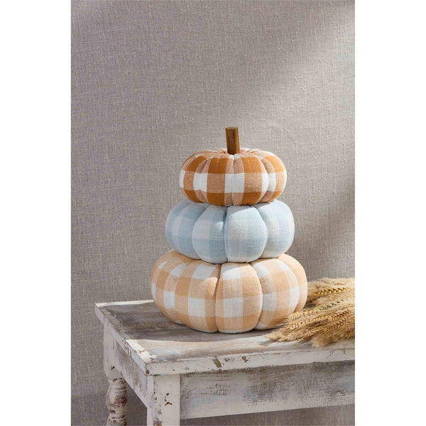 Home, Stacked Gingham Pumpkins