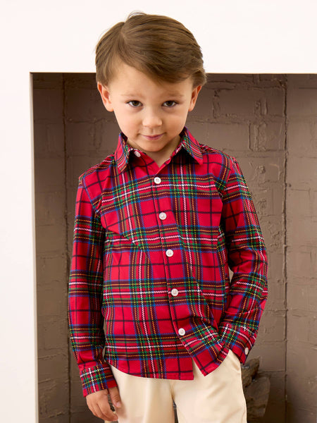 Boys, Red Plaid Shirt