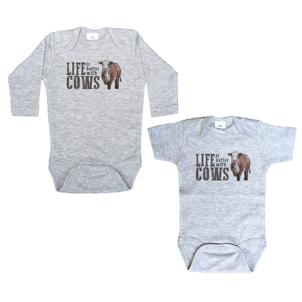 Baby, "Life is better with cows" Bodysuit