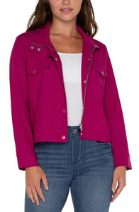 Jacket, Utility Crop Fuchsia Kiss