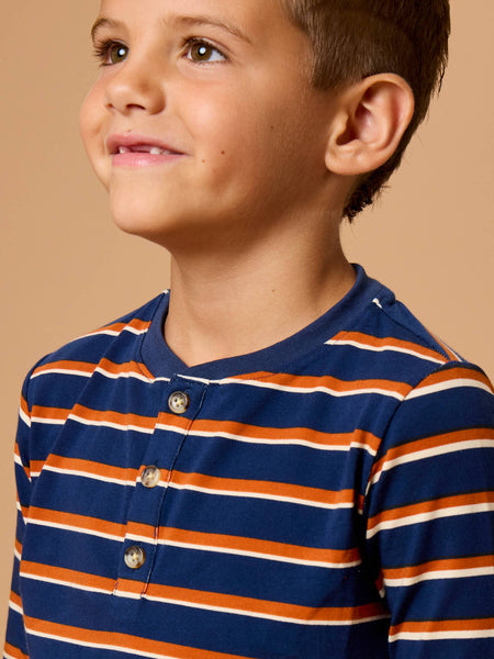 Boys, Stripe Knit LS Henley