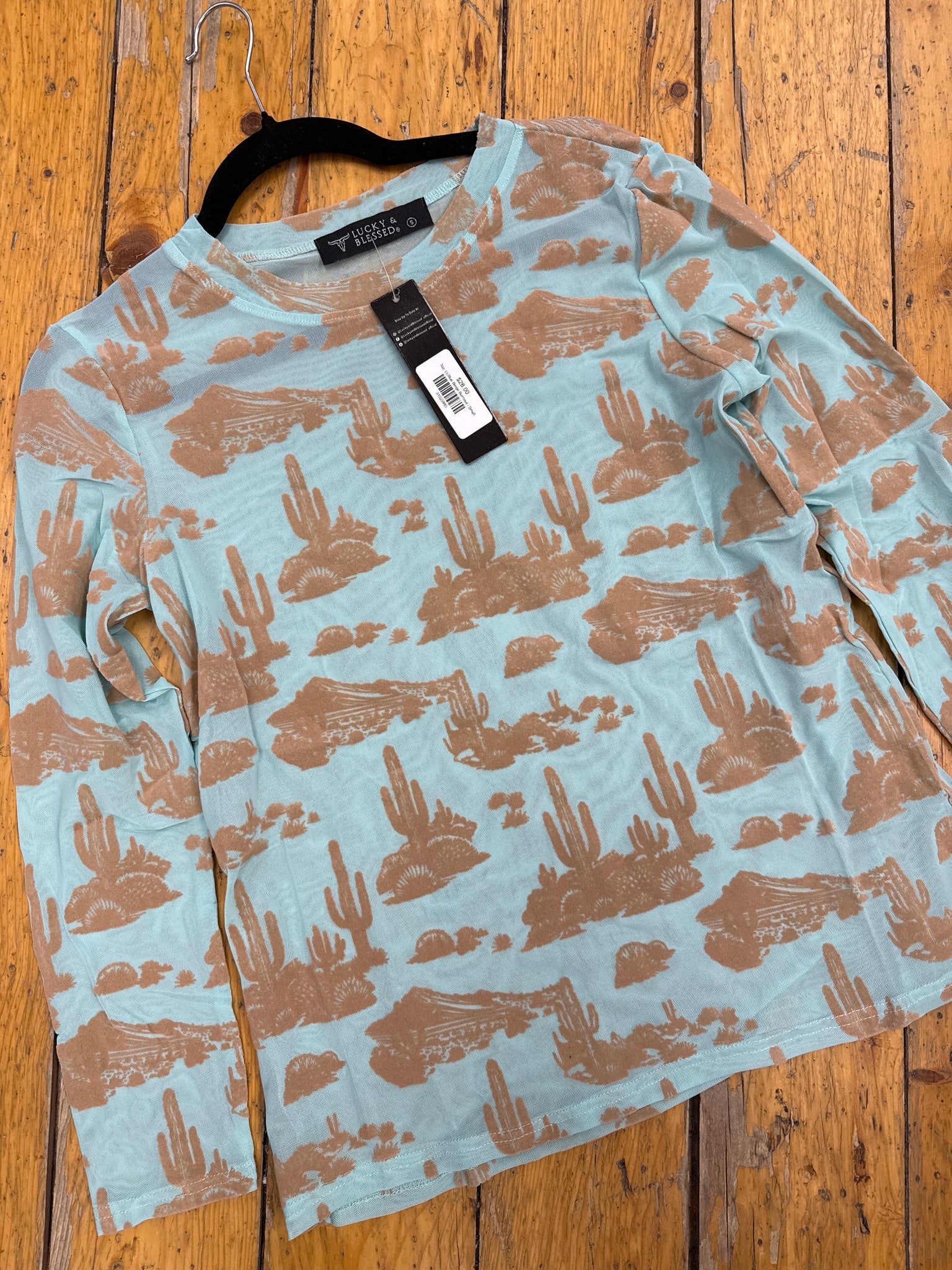 Top, Lt.Blue Beige Burnout