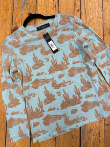 Top, Lt.Blue Beige Burnout