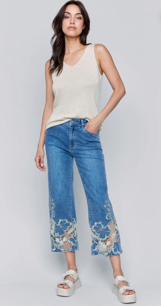 Pant, Lace Side Cut Flare