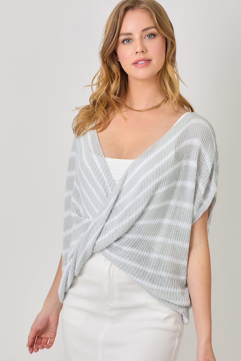 Sweater, Surplice Stripe