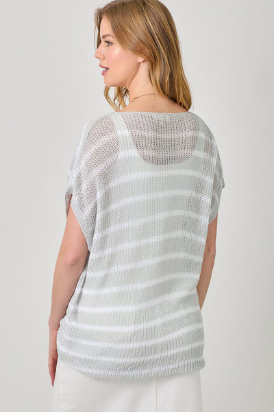 Sweater, Surplice Stripe