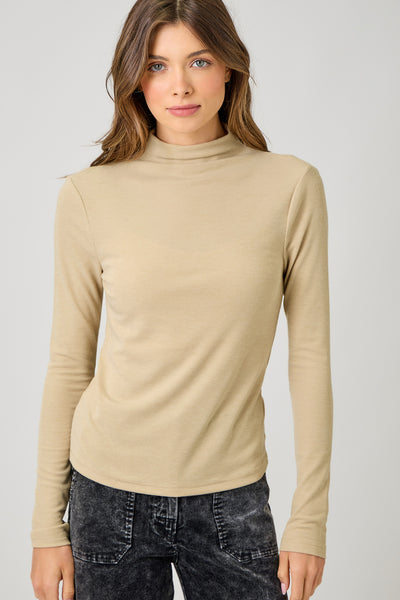Top, LS Knit Mock
