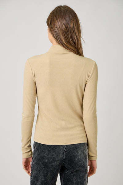 Top, LS Knit Mock