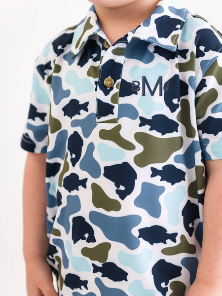 Boys, Fish Camo Polo