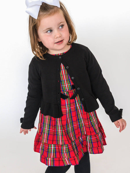 Girls, Red Plaid LS Dress