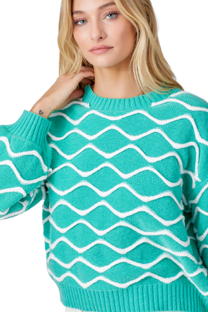 Sweater, Wavy Textured Detail