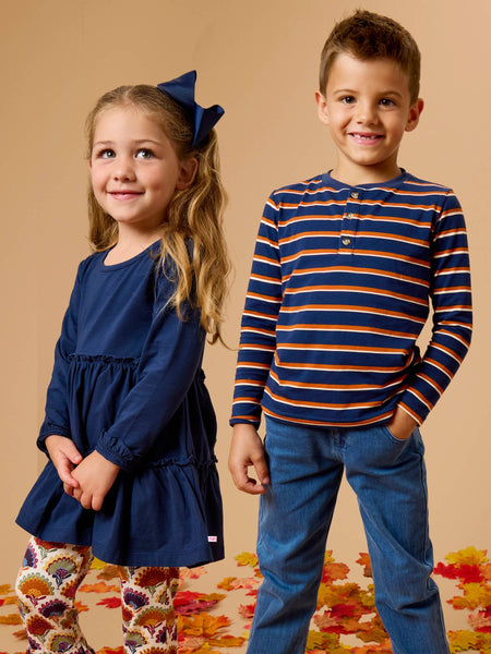 Boys, Stripe Knit LS Henley
