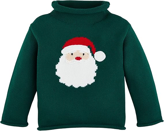Kid's Sweater, Green Santa 2T-3T