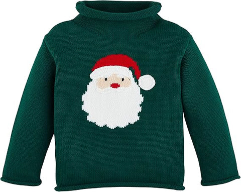 Kid's Sweater, Green Santa 2T-3T