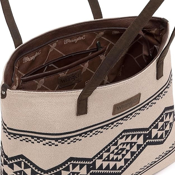 Tote, Wrangler Dual Sided Print Canvas - Aztec