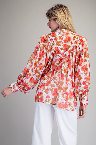 Top, Button Down Cherry