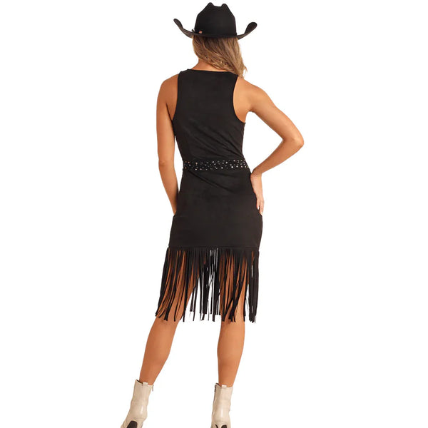 Dress, Microsuede Fringe