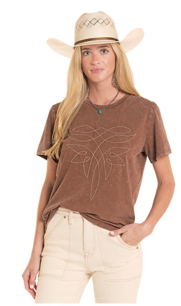 Tee, Boot Stitch Mahogany