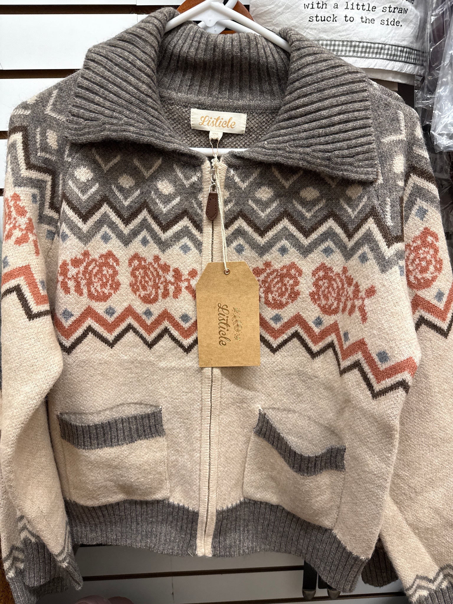 Cardigan, Retro Zip-Up