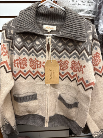 Cardigan, Retro Zip-Up