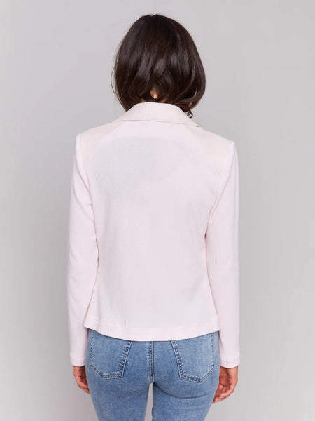 Jacket, Faux Leather/Rib Sweater