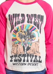 Girls LS Raglan Slv Wild West