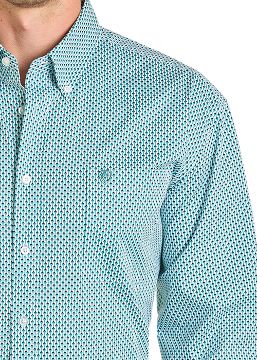 Men's  LS Geo Print