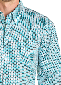 Men's  LS Geo Print