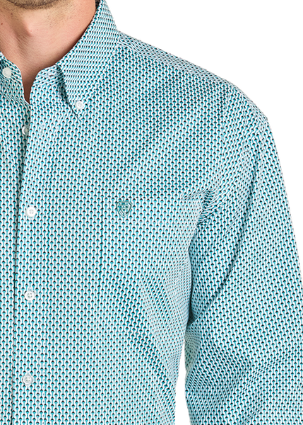 Men's  LS Geo Print