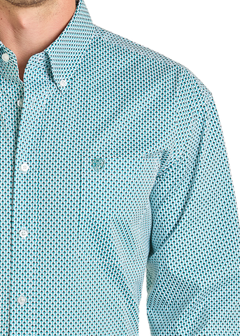Men's  LS Geo Print