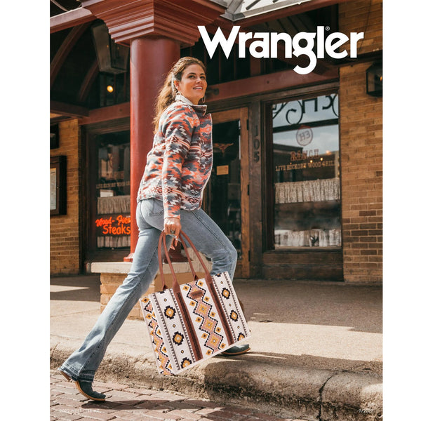 Wrangler SW Print Large Canvas Tote - Blue