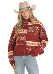 Sweater, Brown Aztec