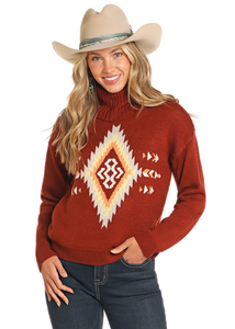 Sweater, Turtleneck Aztec