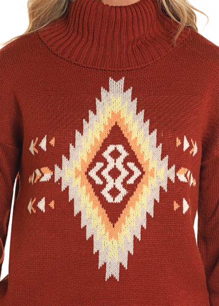 Sweater, Turtleneck Aztec