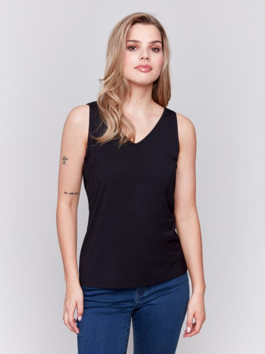 Top, Black Reversible Cami