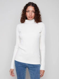 Sweater, Mock Neck Ribbed
