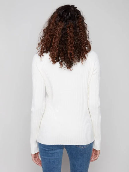 Sweater, Mock Neck Ribbed