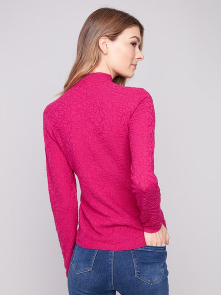 Sweater, Textured Hibiscus
