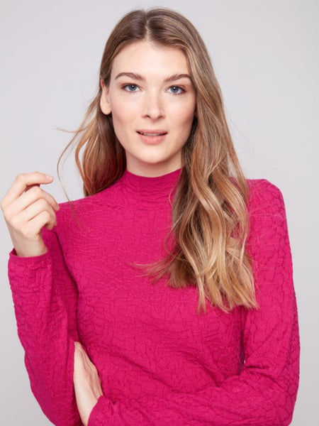 Sweater, Textured Hibiscus