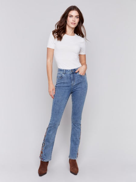 Pant, Embroidered Insert Bootcut