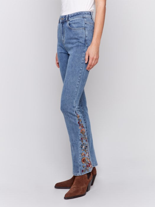 Pant, Embroidered Insert Bootcut