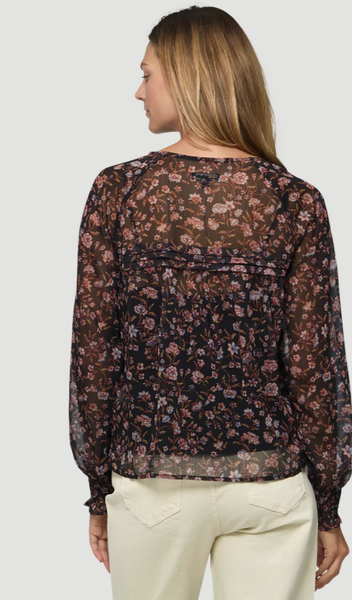 Top, Chelsea Pintuck Blouse Floral