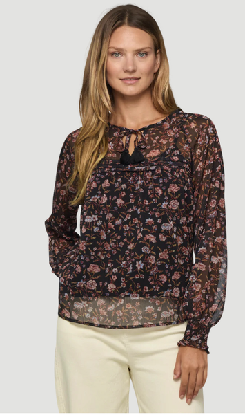 Top, Chelsea Pintuck Blouse Floral