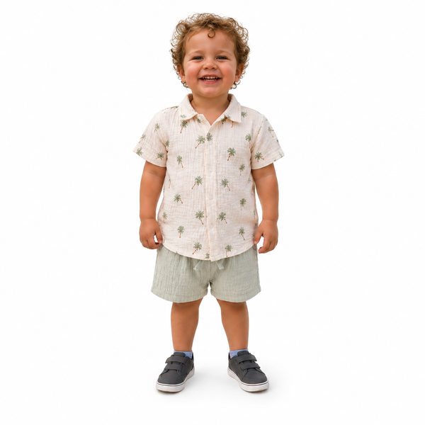 Kid, Button Up/Short Set