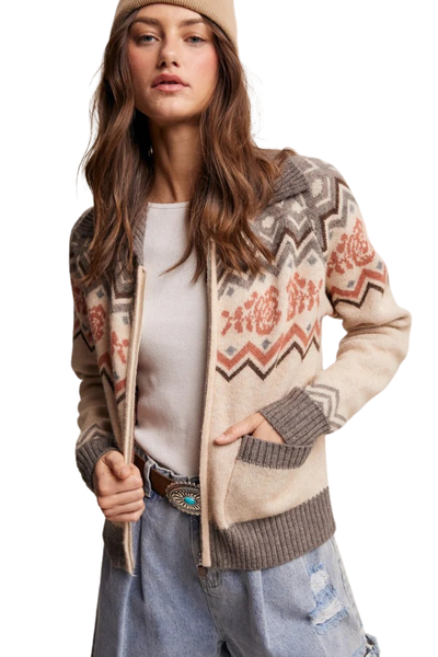 Cardigan, Retro Zip-Up