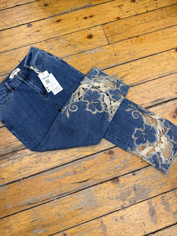 Pant, Lace Side Cut Flare