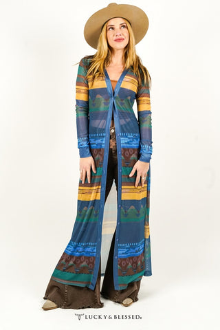 Duster, Blue Serape Mesh