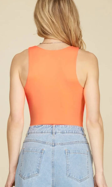 Bodysuit, Neon Coral