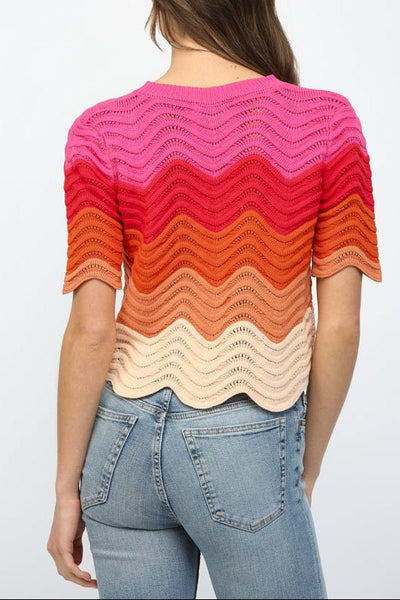 Top, Chervron Fuschia Multi