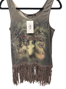 Top, Western Tank W/Fringe